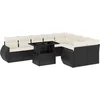 Image de vidaXL - 10-delige - Loungeset - met - kussens - poly - rattan - zwart