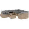 Image de vidaXL - 10-delige - Loungeset - met - kussens - poly - rattan - beige