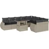 Image de vidaXL - 10-delige - Loungeset - met - kussens - poly - rattan - lichtgrijs