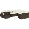 Image de vidaXL - 10-delige - Loungeset - met - kussens - poly - rattan - bruin