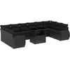 Image de vidaXL - 11-delige - Loungeset - met - kussens - poly - rattan - zwart
