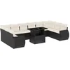 Image de vidaXL - 11-delige - Loungeset - met - kussens - poly - rattan - zwart