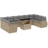 Image de vidaXL - 11-delige - Tuinset - met - kussens - poly - rattan - beige