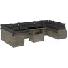 Image de vidaXL - 11-delige - Loungeset - met - kussens - poly - rattan - grijs