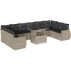 Image de vidaXL - 11-delige - Loungeset - met - kussens - poly - rattan - lichtgrijs