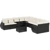 Image de vidaXL - 11-delige - Loungeset - met - kussens - poly - rattan - zwart