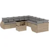 Image de vidaXL - 11-delige - Tuinset - met - kussens - poly - rattan - beige