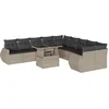 Image de vidaXL - 11-delige - Loungeset - met - kussens - poly - rattan - lichtgrijs
