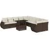 Image de vidaXL - 11-delige - Loungeset - met - kussens - poly - rattan - bruin
