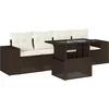 Image de vidaXL - 5-delige - Loungeset - met - kussens - poly - rattan - bruin