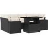 Image de vidaXL - 7-delige - Loungeset - met - kussens - poly - rattan - zwart