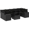 Image de vidaXL - 8-delige - Loungeset - met - kussens - poly - rattan - zwart