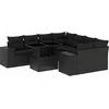 Image de vidaXL - 9-delige - Loungeset - met - kussens - poly - rattan - zwart