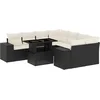 Image de vidaXL - 9-delige - Loungeset - met - kussens - poly - rattan - zwart