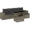 Image de vidaXL - 6-delige - Loungeset - met - kussens - poly - rattan - grijs