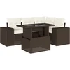 Image de vidaXL - 5-delige - Loungeset - met - kussens - poly - rattan - bruin
