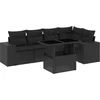 Image de vidaXL - 6-delige - Loungeset - met - kussens - poly - rattan - zwart