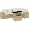 Image de vidaXL - 6-delige - Loungeset - met - kussens - poly - rattan - beige