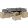 Image de vidaXL - 6-delige - Loungeset - met - kussens - poly - rattan - beige