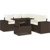 Image de vidaXL - 6-delige - Loungeset - met - kussens - poly - rattan - bruin