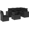 Image de vidaXL - 6-delige - Loungeset - met - kussens - poly - rattan - zwart