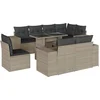 Image de vidaXL - 9-delige - Loungeset - met - kussens - poly - rattan - lichtgrijs