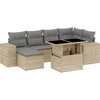 Image de vidaXL - 7-delige - Loungeset - met - kussens - poly - rattan - beige