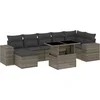 Image de vidaXL - 8-delige - Loungeset - met - kussens - poly - rattan - grijs