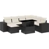 Image de vidaXL - 8-delige - Loungeset - met - kussens - poly - rattan - zwart