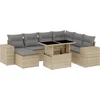 Image de vidaXL - 8-delige - Loungeset - met - kussens - poly - rattan - beige