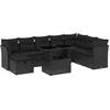 Image de vidaXL - 9-delige - Loungeset - met - kussens - poly - rattan - zwart