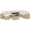 Image de vidaXL - 9-delige - Loungeset - met - kussens - poly - rattan - beige