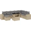 Image de vidaXL - 9-delige - Loungeset - met - kussens - poly - rattan - beige