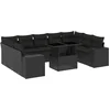 Image de vidaXL - 10-delige - Loungeset - met - kussens - poly - rattan - zwart