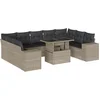 Image de vidaXL - 10-delige - Loungeset - met - kussens - poly - rattan - lichtgrijs