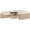 Image de vidaXL - 10-delige - Loungeset - met - kussens - poly - rattan - beige
