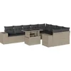 Image de vidaXL - 10-delige - Loungeset - met - kussens - poly - rattan - lichtgrijs