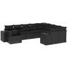 Image de vidaXL - 10-delige - Loungeset - met - kussens - poly - rattan - zwart
