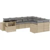 Image de vidaXL - 10-delige - Loungeset - met - kussens - poly - rattan - beige