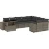 Image de vidaXL - 10-delige - Loungeset - met - kussens - poly - rattan - grijs