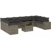 Image de vidaXL - 11-delige - Loungeset - met - kussens - poly - rattan - grijs