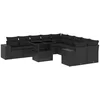Image de vidaXL - 11-delige - Loungeset - met - kussens - poly - rattan - zwart