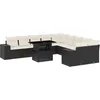 Image de vidaXL - 11-delige - Loungeset - met - kussens - poly - rattan - zwart