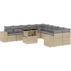 Image de vidaXL - 11-delige - Tuinset - met - kussens - poly - rattan - beige