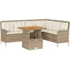 Image de vidaXL - 2-delige - Loungeset - met - kussens - poly - rattan - beige