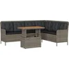 Image de vidaXL - 2-delige - Loungeset - met - kussens - poly - rattan - grijs