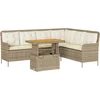 Image de vidaXL - 2-delige - Loungeset - met - kussens - poly - rattan - beige