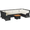 Image de vidaXL - 7-delige - Loungeset - met - kussens - poly - rattan - zwart