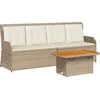 Image de vidaXL - 3-delige - Loungeset - met - kussens - poly - rattan - beige