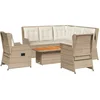 Image de vidaXL - 6-delige - Loungeset - met - kussens - poly - rattan - beige